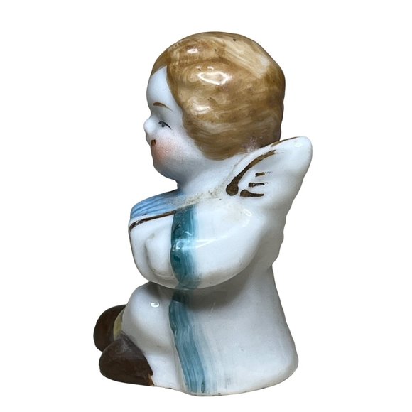 Made in Occupied Japan Vintage Porcelain Cherub with Accordion - Picture 5 of 7